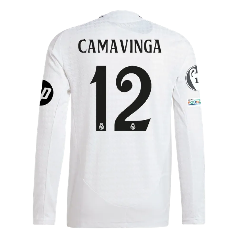 Eduardo Camavinga Real Madrid 24/25 Player Long Sleeve Home Jersey