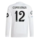 Eduardo Camavinga Real Madrid 24/25 Player Long Sleeve Home Jersey