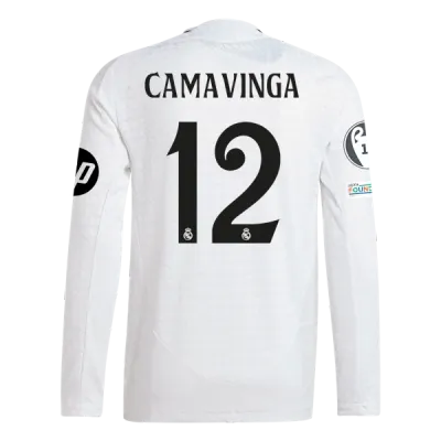 Eduardo Camavinga Real Madrid 24/25 Player Long Sleeve Home Jersey 01