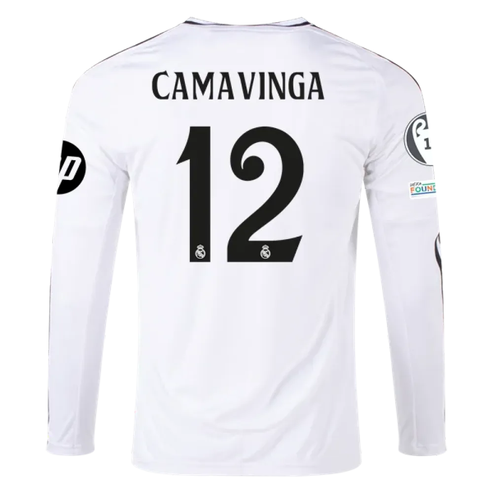 Eduardo Camavinga Real Madrid 24/25 Long Sleeve Home Jersey