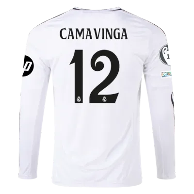 Eduardo Camavinga Real Madrid 24/25 Long Sleeve Home Jersey 01