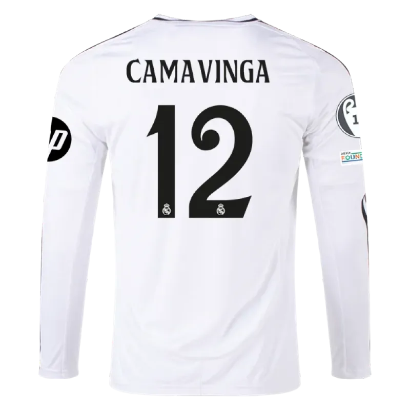 Eduardo Camavinga Real Madrid 24/25 Long Sleeve Home Jersey