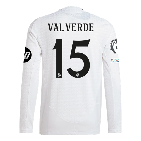 Federico Valverde Real Madrid 24/25 Player Long Sleeve Home Jersey