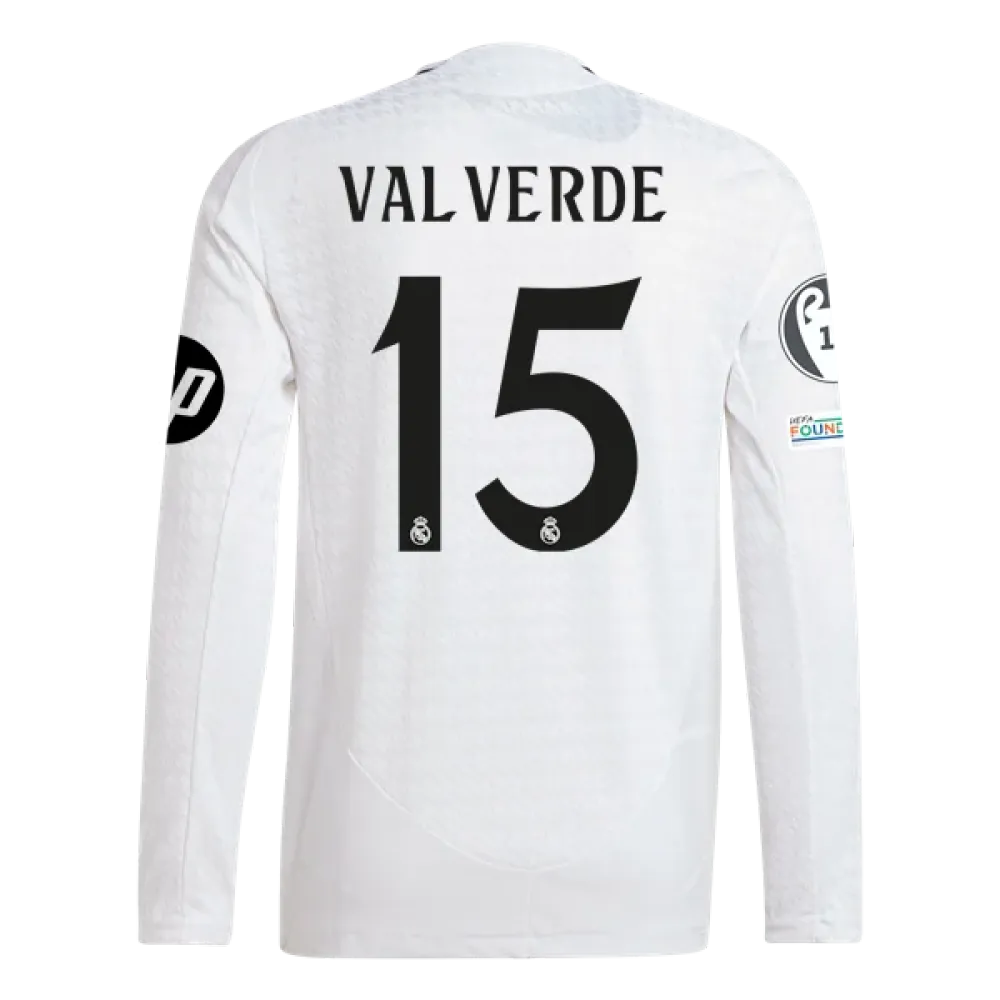 Federico Valverde Real Madrid 24/25 Player Long Sleeve Home Jersey