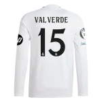 Federico Valverde Real Madrid 24/25 Player Long Sleeve Home Jersey