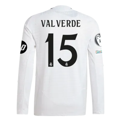 Federico Valverde Real Madrid 24/25 Player Long Sleeve Home Jersey 01