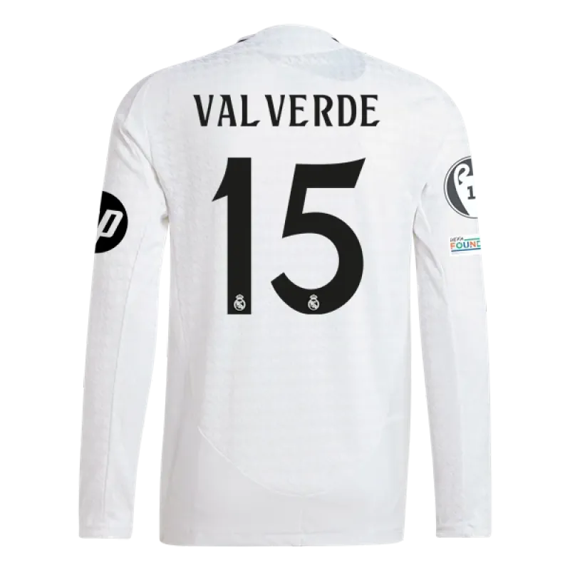 Federico Valverde Real Madrid 24/25 Player Long Sleeve Home Jersey