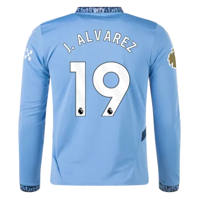 Julián Álvarez Manchester City 24/25 Replica Long Sleeve Home Jersey 01