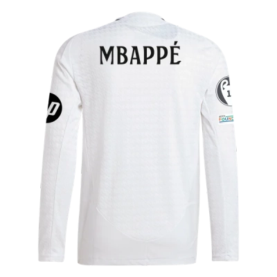 Kylian Mbappé Real Madrid 24/25 Player Long Sleeve Home Jersey 01