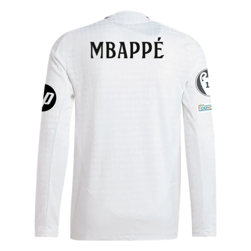 Kylian Mbappé Real Madrid 24/25 Player Long Sleeve Home Jersey