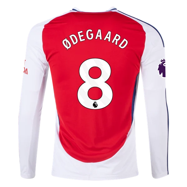 Men's Replica Ødegaard Arsenal Long Sleeve Home Jersey 24/25