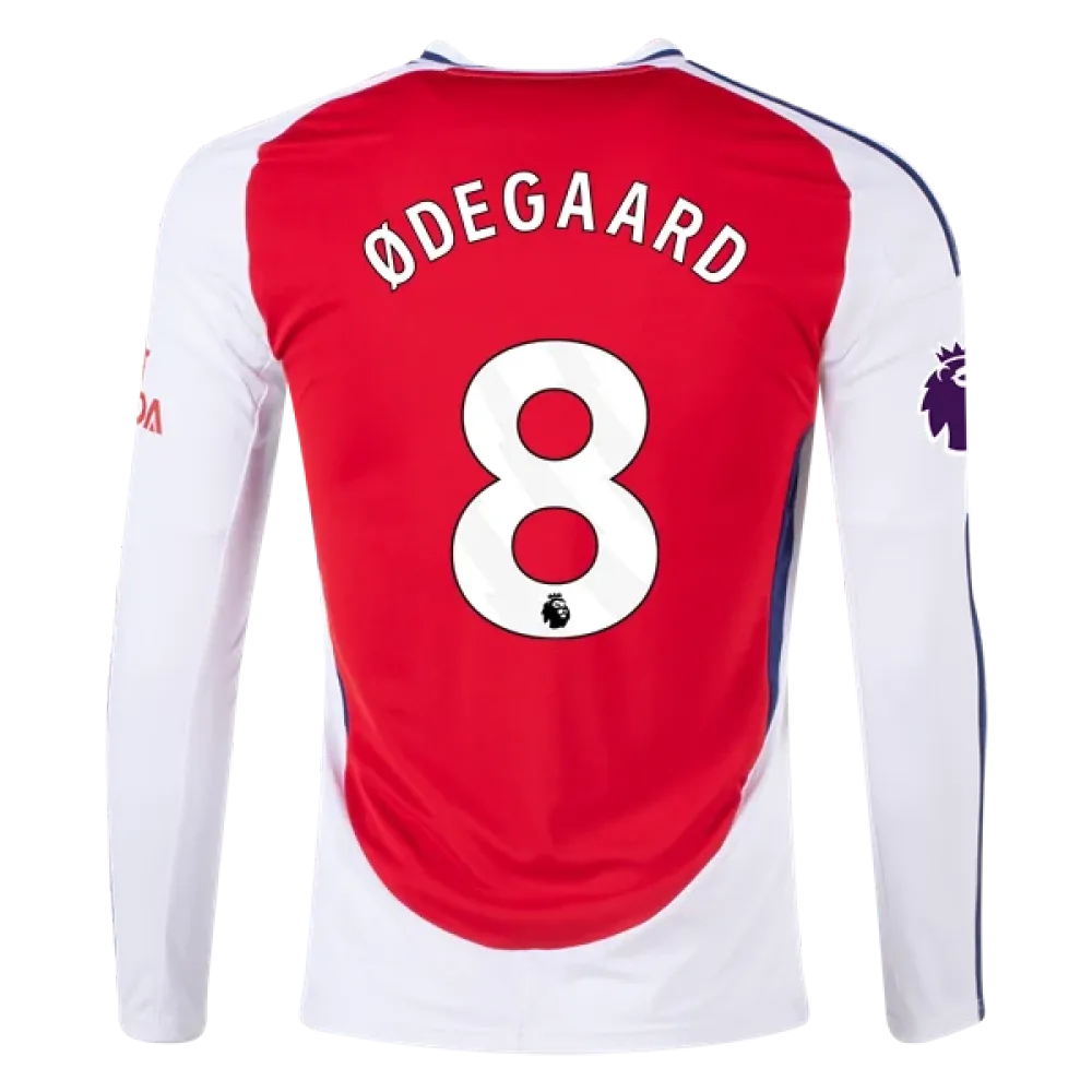 Men's Replica Ødegaard Arsenal Long Sleeve Home Jersey 24/25