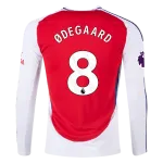 Men's Replica Ødegaard Arsenal Long Sleeve Home Jersey 24/25