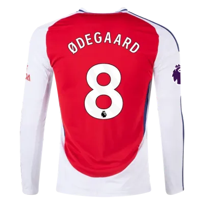 Men's Replica Ødegaard Arsenal Long Sleeve Home Jersey 24/25 01