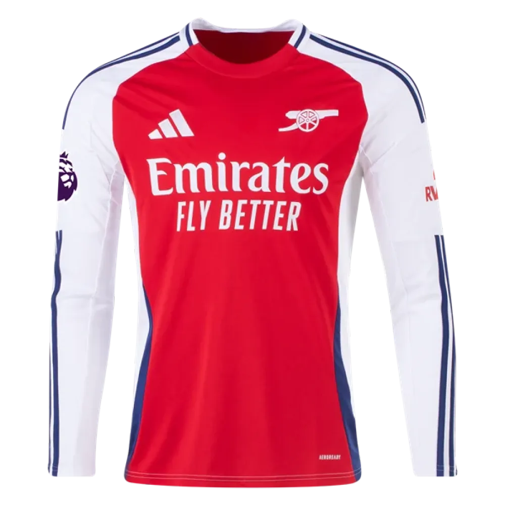 Men's Replica Ødegaard Arsenal Long Sleeve Home Jersey 24/25