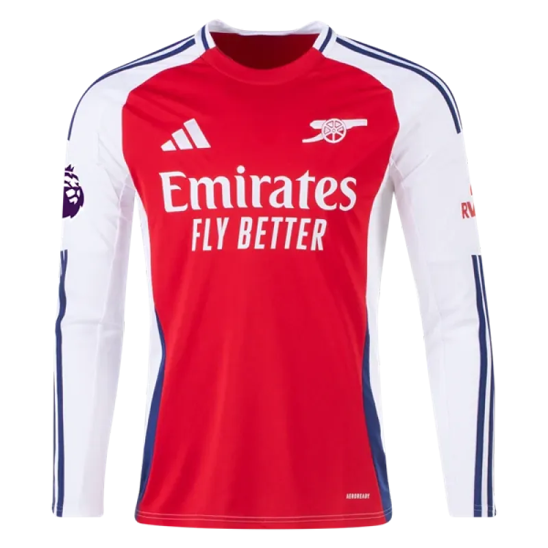 Men's Replica Ødegaard Arsenal Long Sleeve Home Jersey 24/25