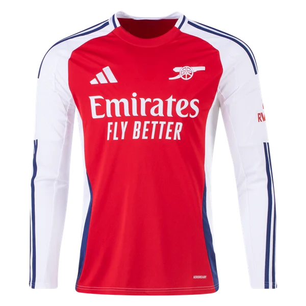 Men's Replica Arsenal Long Sleeve Home Jersey 24/25