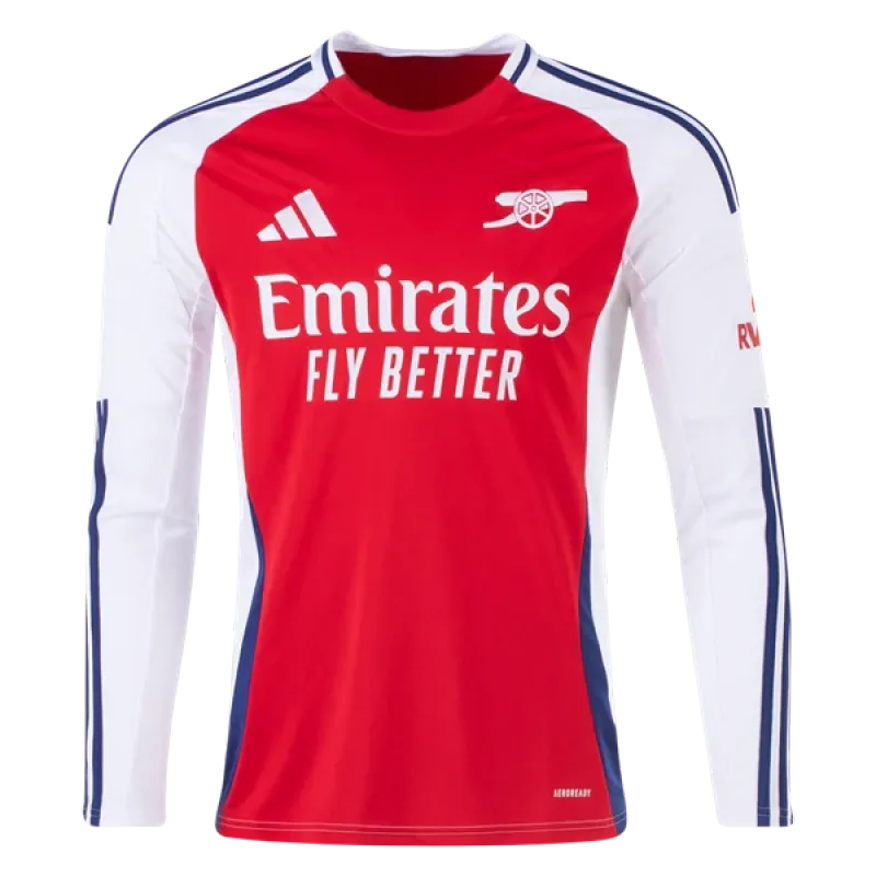 Men's Replica Arsenal Long Sleeve Home Jersey 24/25
