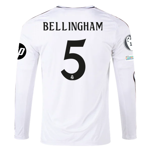 Men's Bellingham Real Madrid Long Sleeve Home Jersey 24/25 Replica