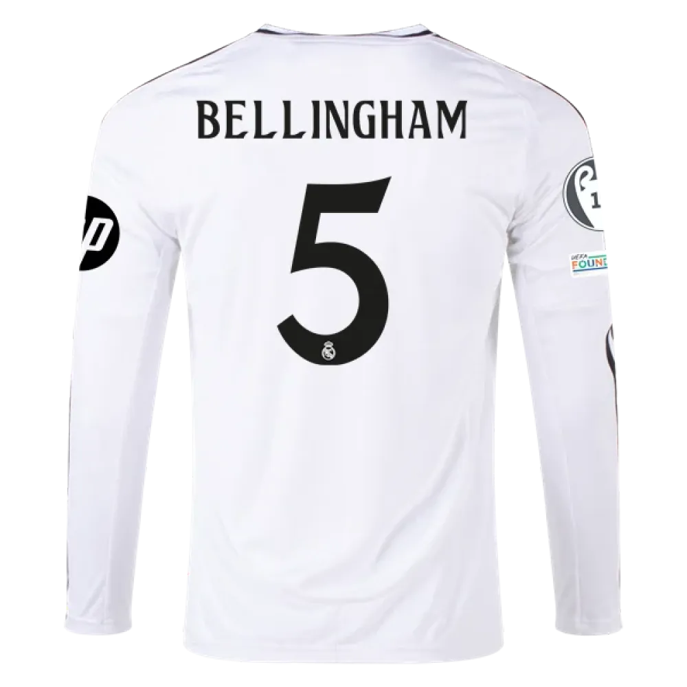 Men's Bellingham Real Madrid Long Sleeve Home Jersey 24/25 Replica