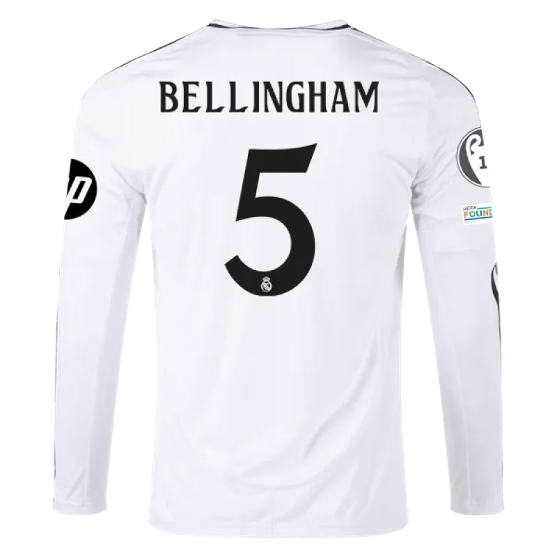 Men's Bellingham Real Madrid Long Sleeve Home Jersey 24/25 Replica