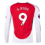 Men's Replica G. Jesus Arsenal Long Sleeve Home Jersey 24/25