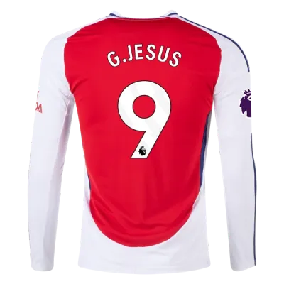 Men's Replica G. Jesus Arsenal Long Sleeve Home Jersey 24/25 01