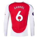 Men's Replica Gabriel Arsenal Long Sleeve Home Jersey 24/25