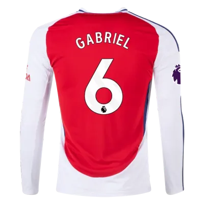 Men's Replica Gabriel Arsenal Long Sleeve Home Jersey 24/25 01