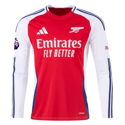 Men's Replica Gabriel Arsenal Long Sleeve Home Jersey 24/25 02