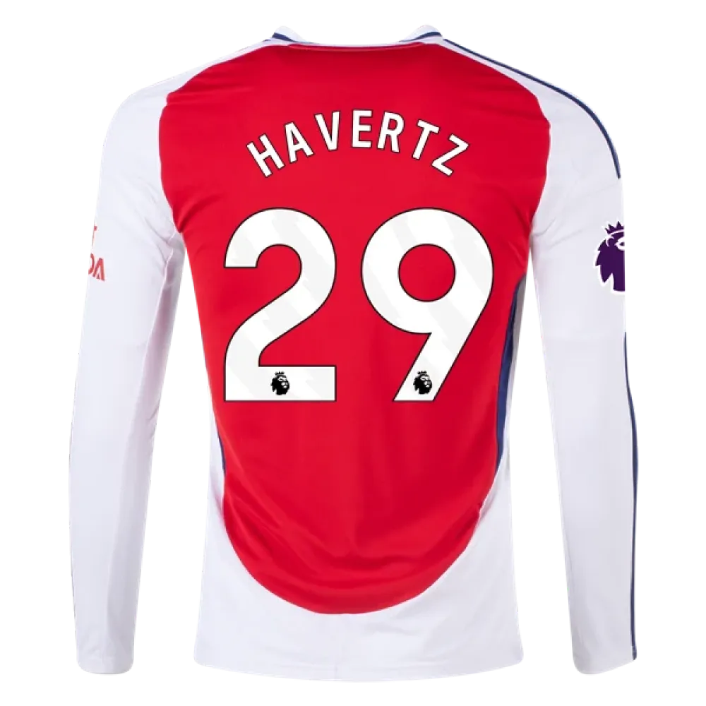 Men's Replica Havertz Arsenal Long Sleeve Home Jersey 24/25