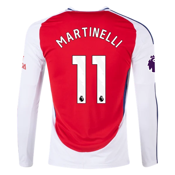 Men's Replica Martinelli Arsenal Long Sleeve Home Jersey 24/25