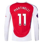 Men's Replica Martinelli Arsenal Long Sleeve Home Jersey 24/25