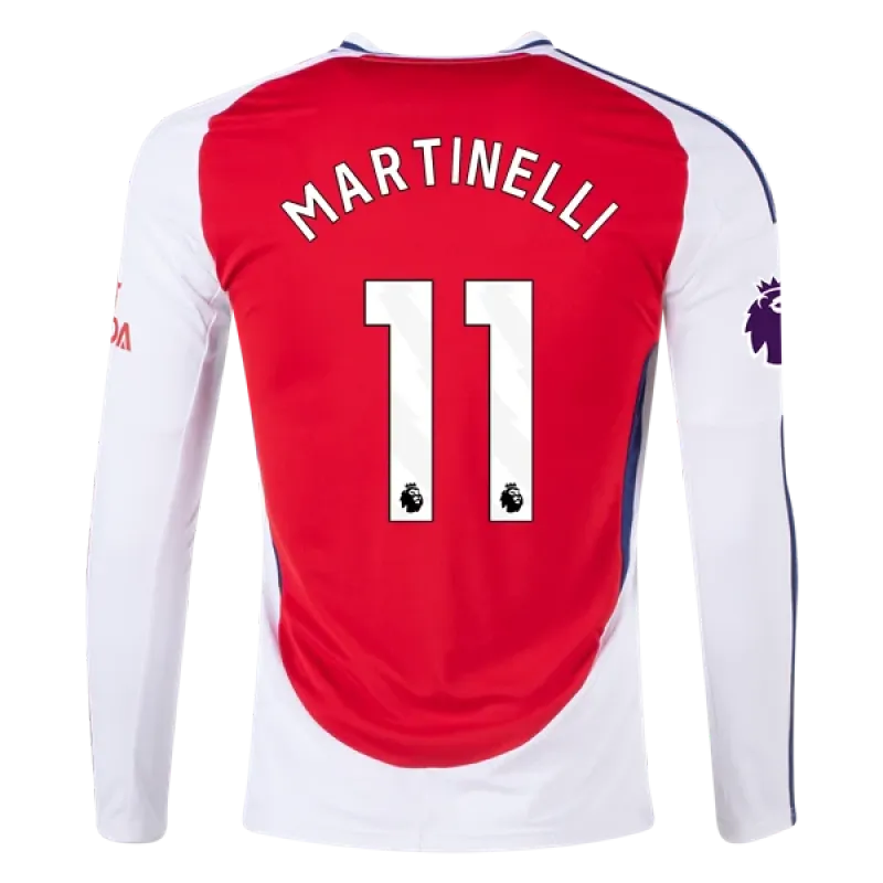 Men's Replica Martinelli Arsenal Long Sleeve Home Jersey 24/25