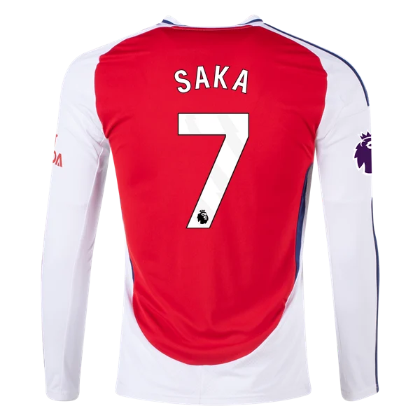 Men's Replica Saka Arsenal Long Sleeve Home Jersey 24/25