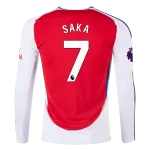 Men's Replica Saka Arsenal Long Sleeve Home Jersey 24/25