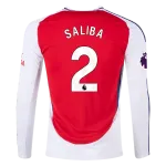 Men's Replica Saliba Arsenal Long Sleeve Home Jersey 24/25