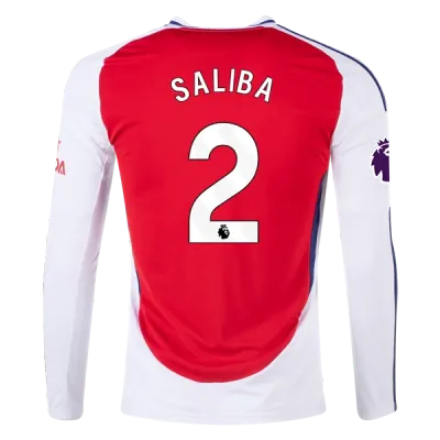 Men's Replica Saliba Arsenal Long Sleeve Home Jersey 24/25 01