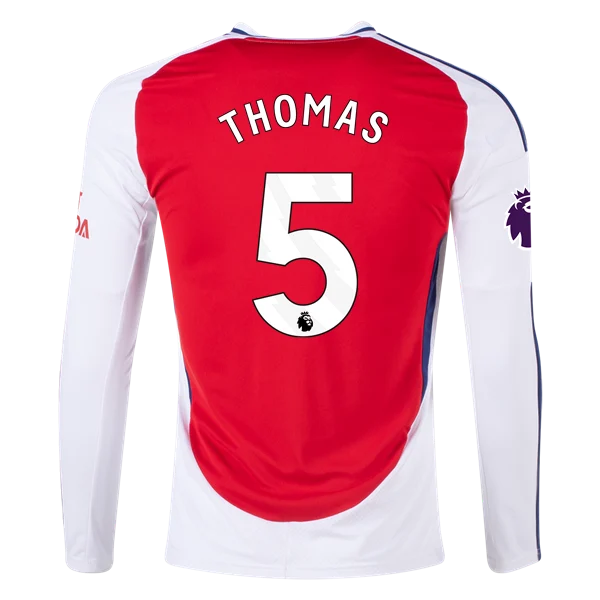 Men's Replica Thomas Arsenal Long Sleeve Home Jersey 24/25