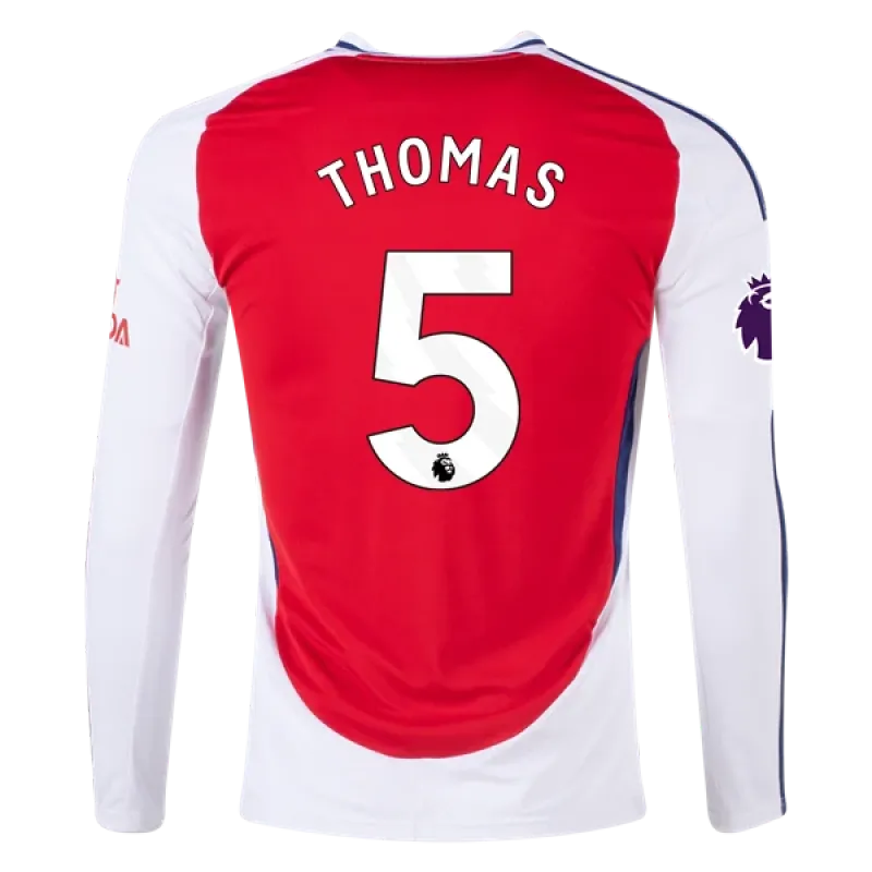 Men's Replica Thomas Arsenal Long Sleeve Home Jersey 24/25