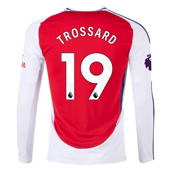 Men's Replica Trossard Arsenal Long Sleeve Home Jersey 24/25