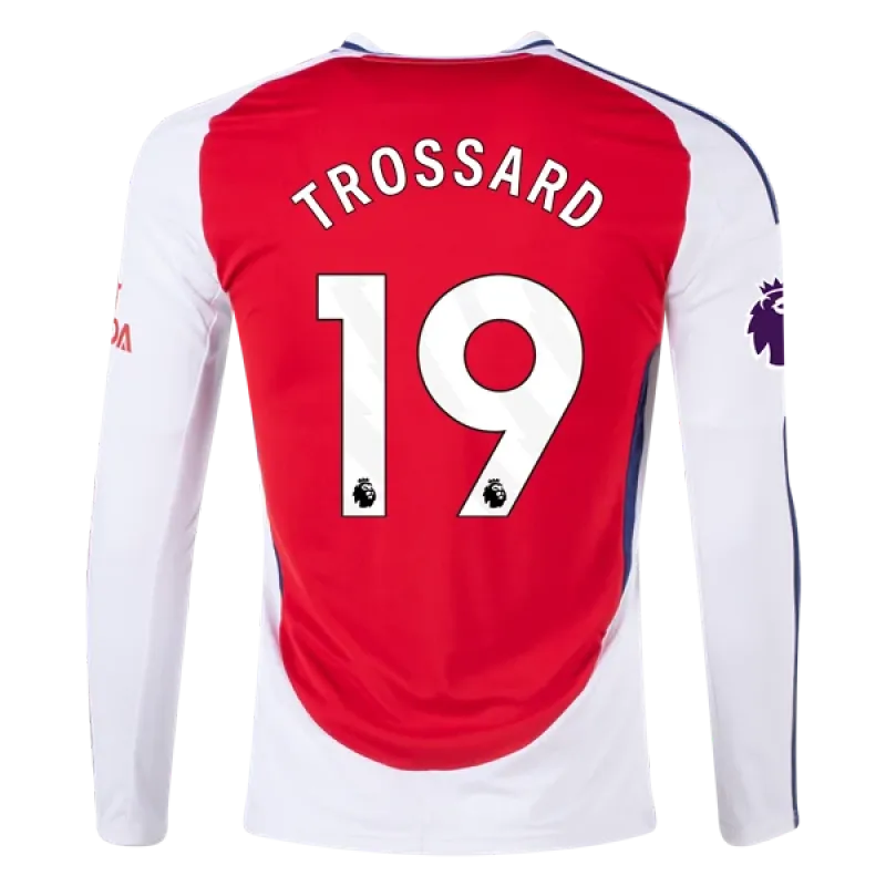 Men's Replica Trossard Arsenal Long Sleeve Home Jersey 24/25