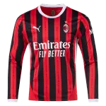Men's Replica AC Milan Long Sleeve Home Jersey 24/25