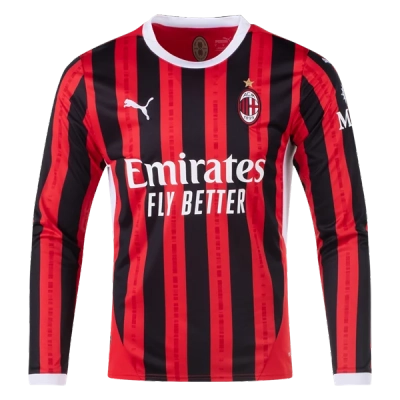 Men's Replica AC Milan Long Sleeve Home Jersey 24/25 01