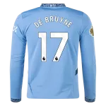 Men's Replica De Bruyne Manchester City Long Sleeve Home Jersey 24/25