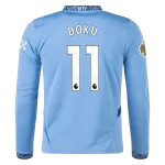 Men's Replica Doku Manchester City Long Sleeve Home Jersey 24/25