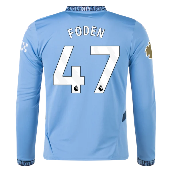 Men's Player Foden Manchester City Long Sleeve Home Jersey 24/25