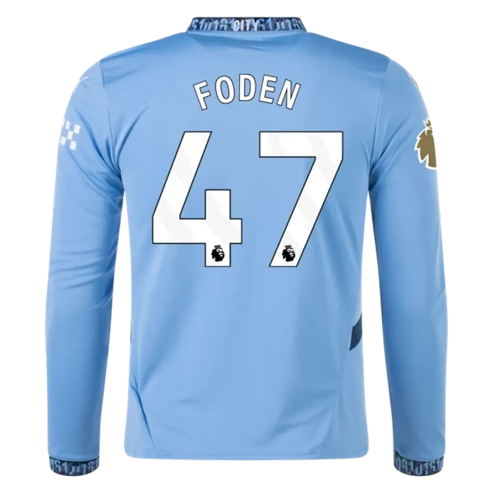 Men's Player Foden Manchester City Long Sleeve Home Jersey 24/25