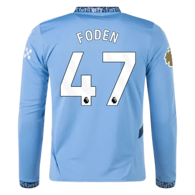 Men's Player Foden Manchester City Long Sleeve Home Jersey 24/25 01