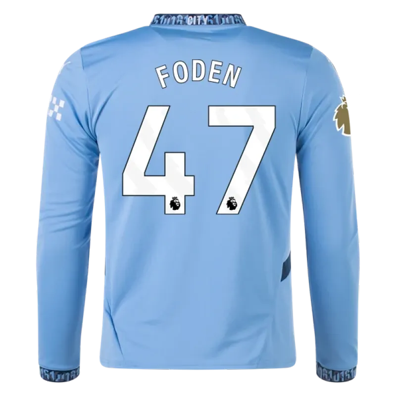 Men's Player Foden Manchester City Long Sleeve Home Jersey 24/25